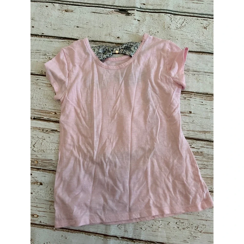 Justice Girls Pink Cat Sparkle Tee and Sequin Skirt Set Size 8‎ 3pc Lot